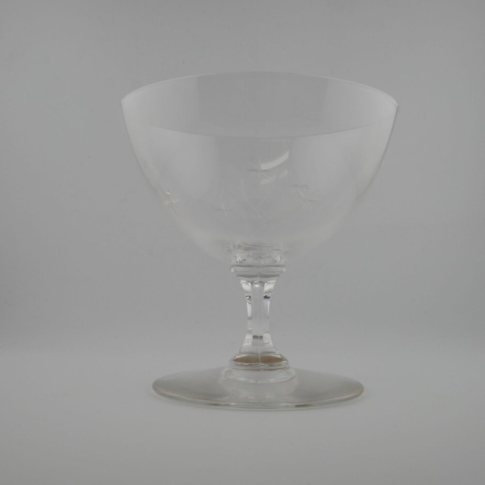 Vintage Crystal Sherbet Bowl With Etched Star Design "Easterling" - Picture 4 of 5